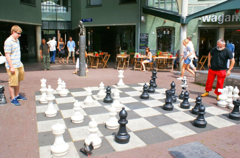 Parkeren bij het Max Euwe Centrum