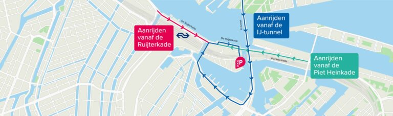 Parking Centrum Oosterdok weer bereikbaar via de Piet Heinkade