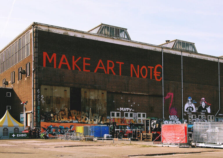 Parkeren bij de NDSM Werf in Amsterdam